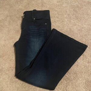 1822 Dark Wash High Rise Flare Denim Short